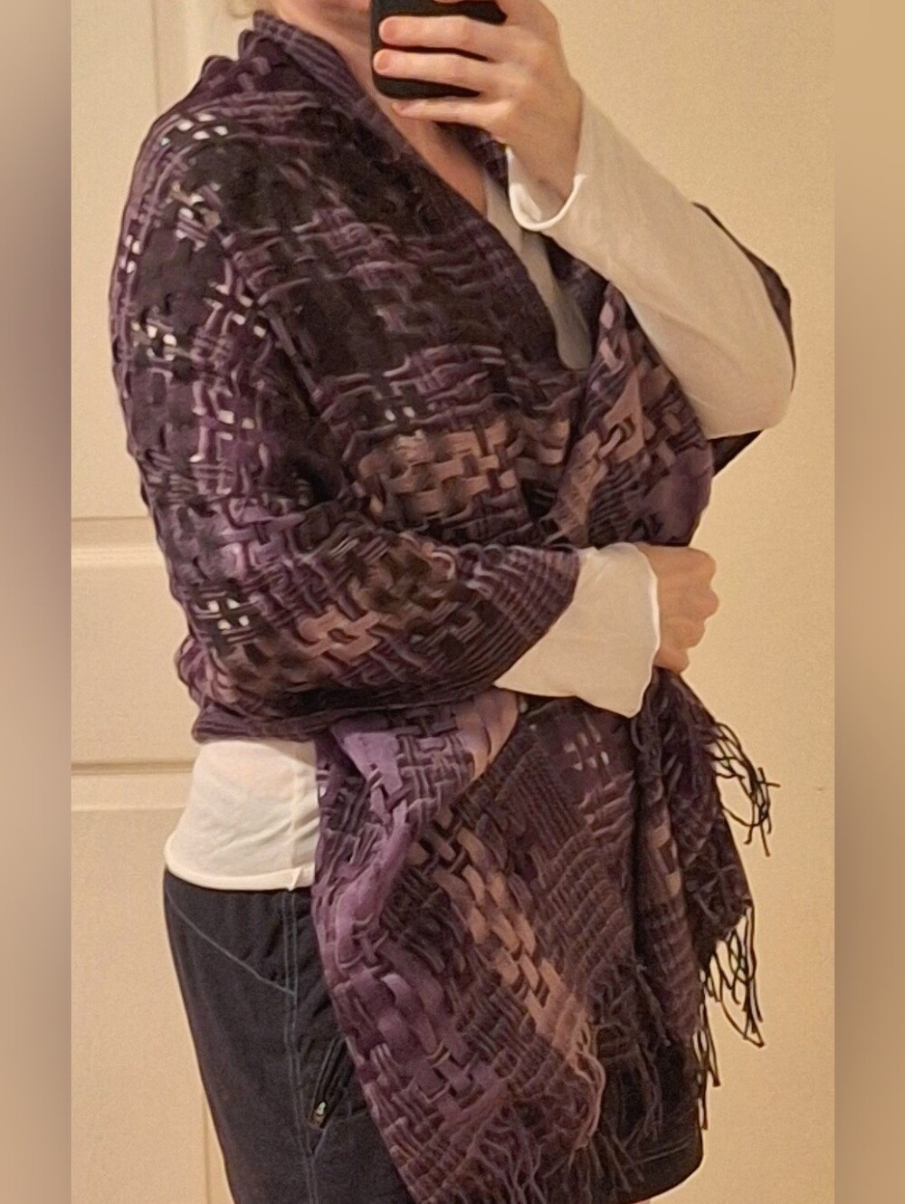 METROCITY | Purple Patterned Shawl Wrap